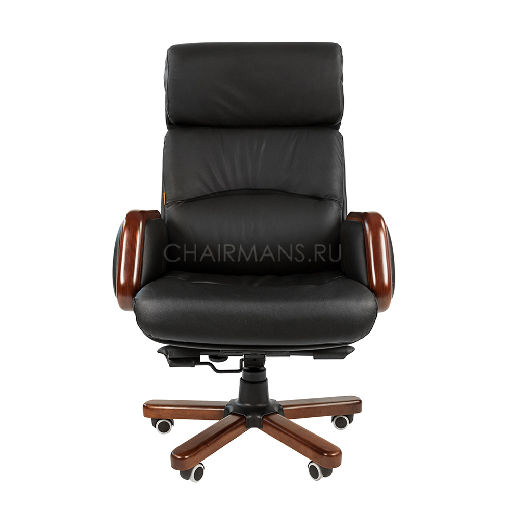 Кресло руководителя chairman черное кожа 420