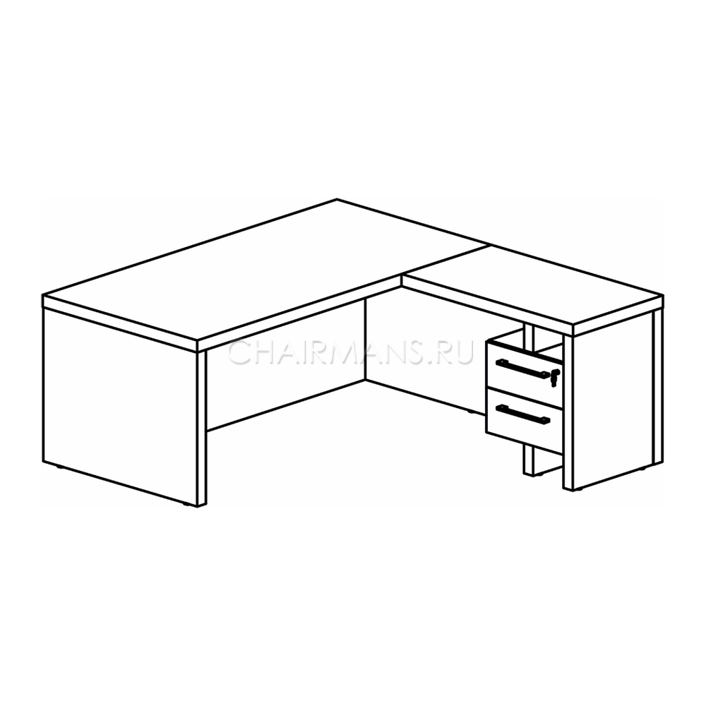 Стол руководителя с приставной тумбой